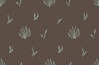 © Mariia Eliseeva - Seamless botanical leaf pattern on dark background in minimalist hand drawn style. Organic nature design ideal for textile prints, wallpaper and packaging.