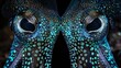 © Merdeka - Symmetrical close-up of an octopus's eyes and textured skin, vibrant blue and turquoise hues