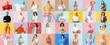 © Pixel-Shot - Group of beautiful mature women on colorful background