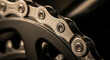 © MUHAMMAD - Detailed view of shiny bicycle chain links and sprocket, emphasizing durability and mechanical movement