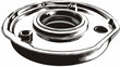 © bagissta - Black and white sketched illustration of a circular metal component with cylinders