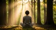 © Bali Adventure Co - Meditating in Nature: Serene Woman in Forest Sunlight