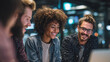 © CinimaticWorks - diverse business team working together in vibrant office setting showcasing multiethnic collaboration professional teamwork and positive corporate workplace culture