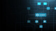 © All For One - AI Agent Network: Depicting a sophisticated digital network, where an AI Agent node connects to multiple information nodes.