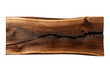 © PNG Kingdom  - Dark walnut live edge wood slab with natural bark line on transparent background for rustic and organic decor