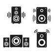 © Lysenko.A - Speaker sound system icon in flat style. Loudspeaker vector illustration on isolated background. Music subwoofer sign business concept.