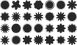 © Rasheeda - Abstract Starburst and Circle Shape Icons Set with Decorative Badge Elements Solid Vector Collection