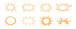 © Ira - Hand drawn comic explosion burst star shape doodle set, cartoon boom sunburst and impact effect elements vector illustration on transparent background