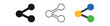 © Design Ful - Three share icons displayed as black, outline, and multicolor node styles.