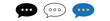 © Design Ful - Three speech bubble icons with an ellipsis inside displayed in solid black, outline, and colored versions.
