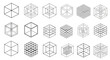 © Fras.sukmara - Set of Isometric Cubes and Geometric Structures in Wireframe Design