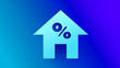 © A2Z AI  - House icon with percentage symbol on gradient background, conceptual image for real estate, mortgage rates, property investment, or housing market trends