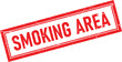 © Rubber Stamp - Red Distressed Rubber Stamp with SMOKING AREA Text on White Background