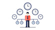 © FatemaStock - Businessman managing multiple clocks and schedules