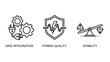 © MAHMUDA  - Grid integration, power quality, and stability icons vector set