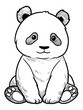 © Airakit Studio - Cute panda bear sitting on the ground coloring page.