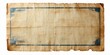 © antishock - Old parchment paper with blue border. Texture shows wear, creases, damage. Blank space suitable for text or design elements. Vintage aesthetic.