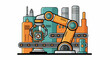 © Maulidyartz - Robotic Arm Automation in Factory Illustration.