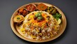 © CrazyJuke - A Feast of Flavors: A vibrant platter showcases an array of delectable Indian dishes, each bite an exploration of taste and texture. 
