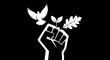 © SAFIICLON - Symbolic image of a raised fist holding a dove and oak leaves, representing peace, nature, and activism