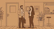 © Ika - Business colleagues talking and drinking coffee in office breakroom