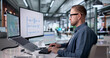 © Andrey Popov - Businessman Analyzes Digital Organizational Chart, Strategizing Work Process