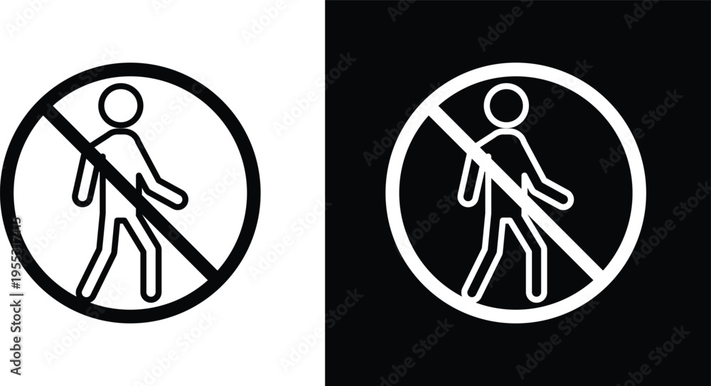 No Entry Sign Color In No entry sign pack in black and white colors Stock Vector | Adobe Stock