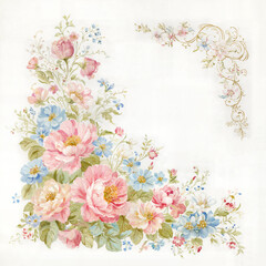  Floral realystic motivation poster in square, blooming beauty, fashion t-shirt design, flowers, colorfull peony message Spring in me, wedding card