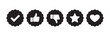 © MSTGIRATUN - Collection of black verified checkmark like dislike star and heart icons on white background vector graphics
