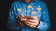 © MD SHAHABIR - Social media engagement with likes, followers, and comments shown on a smartphone screen, illustrating online interaction