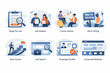 © Rick Cranches - Flat vector set of job search and hiring concepts, career development, recruitment, resume, interview and employment illustration collection