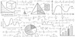© GraphixEra - Seamless pattern with hand drawn mathematical formulas geometry shapes and scientific equations vector illustration