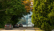 © Stuart McCall - Canada, BC, Vancouver.  Park Drive in Stanley Park, with the Lions Gate Bridge visible in the distance.