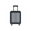 © ks humenchuk - Modern dark grey wheeled travel suitcase with extendable handle inside a grey circle icon