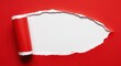 © photohappy - Dynamic background features bright scarlet paper dramatically ripped open, exposing pure white surface beneath the torn edge detail, background, abstract, isolated