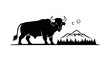 © Fandi Comp - Black silhouette of a bull animal.
