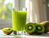 Kiwi juice with fresh fruit