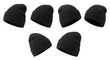 © PERFECTisME - black beanies levitating on a white background for product shots and apparel marketing campaigns