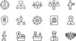 © MdRissalat - Business people line icons set workforce organization security service outline collection