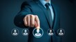 © MOST - Selecting the ideal candidate from a group of applicants using a digital interface, highlighting recruitment and talent acquisition