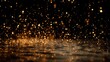 © Taslima - Golden sparks falling on water surface at night