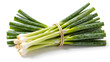 © Nopadol - Fresh Spring Onion Bundle: A vibrant bundle of fresh spring onions, bound with a natural twine, showcasing their crisp green leaves and delicate white bulbs.