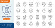 © Cetacons - Durability icon set. Editable stroke. Vector illustration