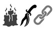 © Gabriel - Dark Ritual Symbols Candles, Dagger, and Chain Icons