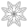 © pasindu - Minimalist Black Geometric Flower Sketch for Adult Coloring Pages, Zen Meditation Decor, and Spiritual Graphic Design