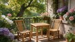 © 斯 李 - Bamboo furniture on a flowerfilled balcony