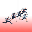© Supriyanto - Business People Running Illustration Success Competition Career Growth Achievement Teamwork Progress Forward Motion Strategy Goals Ambition Vector Graphic