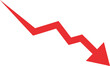 © SiyamolHasan - A red arrow illustrates a downward trend on a white background with arrow.