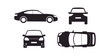© Creative_Aminur - Car views set, front side top and rear silhouette, sedan automobile different perspectives modern design