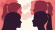 © Story - Two Women Facing Each Other Silhouettes.